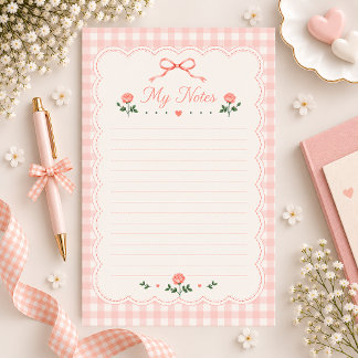Shabby Chic Rose Garden Stationery Lined Paper