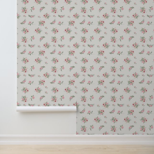 Shabby Chic Rose Pink Wallpaper (Application)