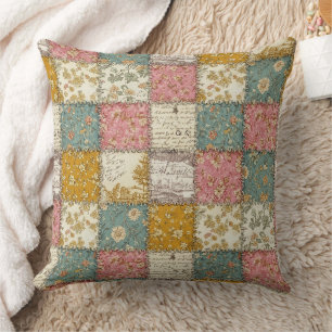 Shabby Chic Rose Quilt Pattern Cushion