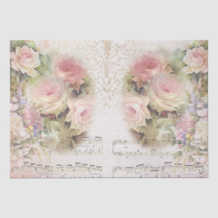 Shabby Chic Roses Collage Pattern Tissue Paper