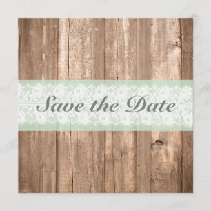 Shabby Chic Rustic Mint Save The Date