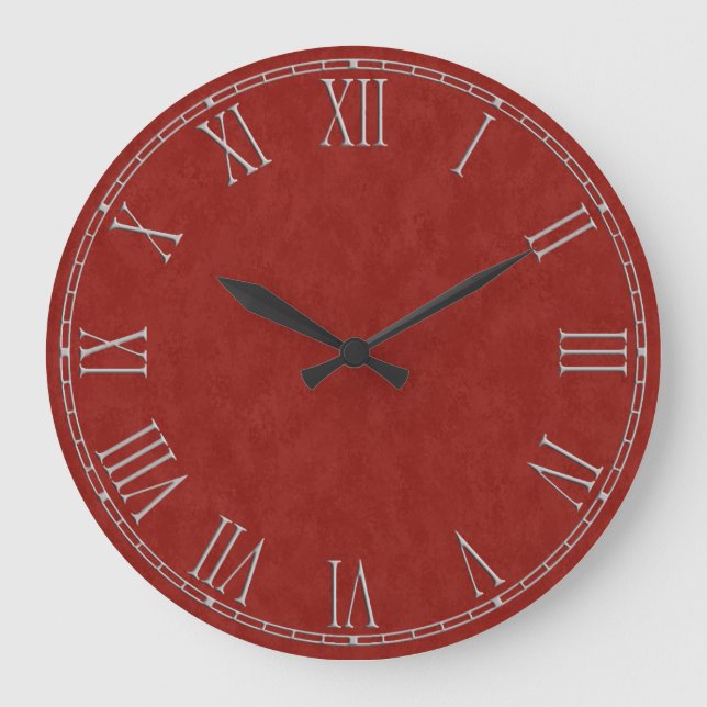 Shabby Chic Rustic red Large Clock (Front)