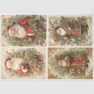 Shabby Chic Santa 4 Square  Tissue Paper