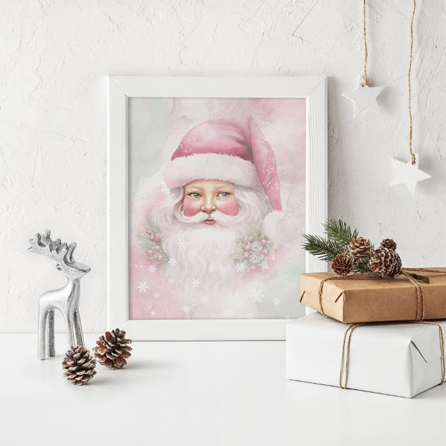Shabby Chic Santa Claus Scrapbook Paper Poster (Creator Uploaded)