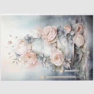 Shabby chic soft pastel colours birthday cake tissue paper