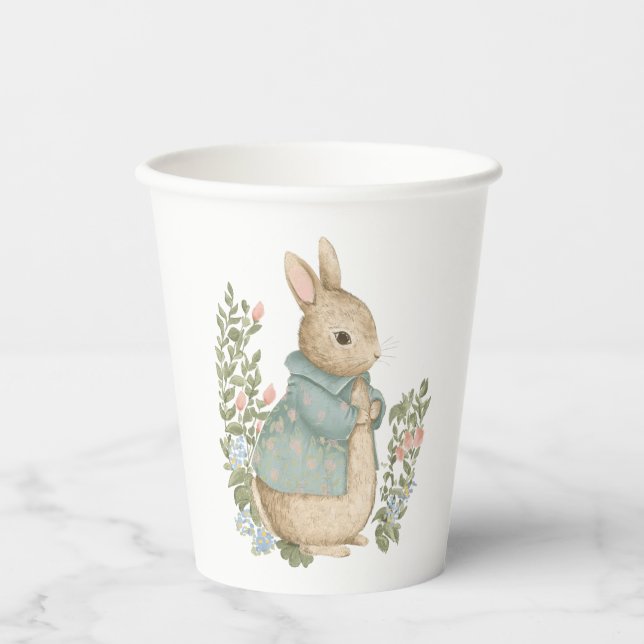 Shabby Chic Spring Rabbit Paper Cups (Front)