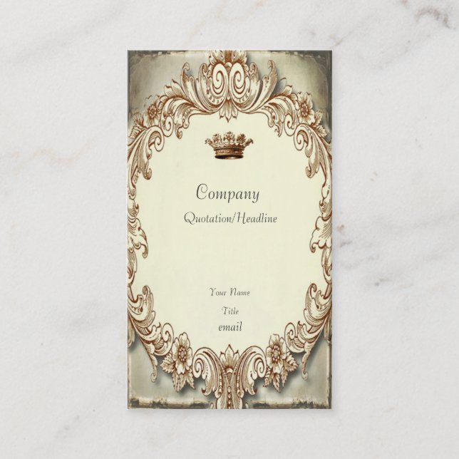 Shabby Chic Tattered Crown Business Card (Front)