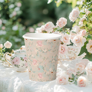 Shabby chic Tea Party Bridal Shower Paper Cups