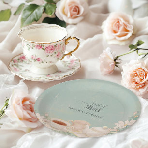 Shabby chic Tea Party Bridal Shower Paper Plate