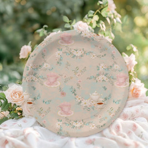 Shabby chic Tea Party Bridal Shower Paper Plate