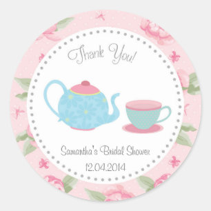 Shabby Chic Tea Party Bridal Shower Sticker