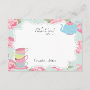 Shabby Chic Tea Party Thank You Card