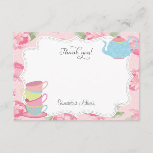 Shabby Chic Tea Party Thank You Card