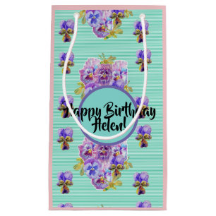 Shabby Chic Turquoise aqua flowers Floral Gift Bag