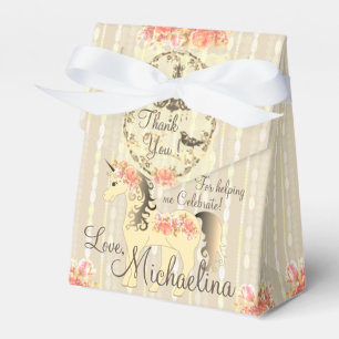 Shabby Chic Unicorn, Chandelier, Pearls and Roses Favour Box