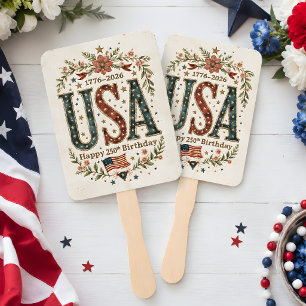 Shabby Chic USA 250th Birthday Hand Fan