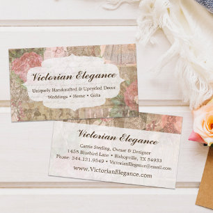 Shabby Chic Victorian Ladies Fashion Craft Pink Business Card