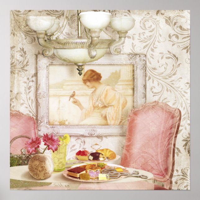 Shabby Chic Victorian Lunch, Paris, art print (Front)