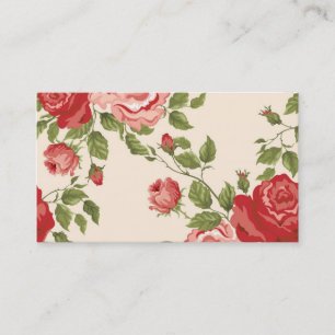 Shabby chic vintage elegant pink roses pattern business card