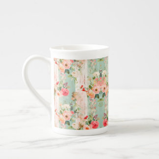Shabby Chic Vintage Illustration Bone China Mug