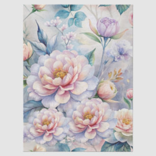 Shabby Chic Vintage Inspired Pastel Floral  Tissue Paper