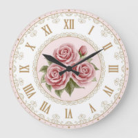 Shabby Chic Vintage Peach Pink Gold Rose Flowers