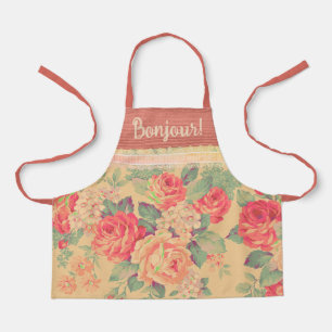 Shabby Chic Vintage Rose Bonjour Apron