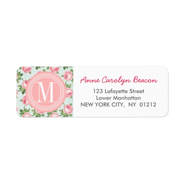 Shabby & Chic Vintage Rose Floral Personalised (Front)