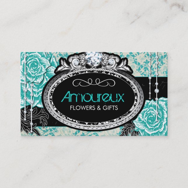 Shabby Chic Vintage Roses Business Cards (Front)