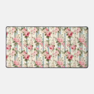 Shabby Chic Vintage Roses Desk Mat