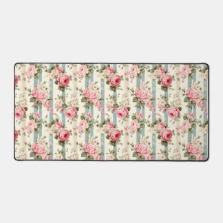 Shabby Chic Vintage Roses Desk Mat