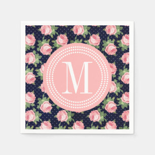 Shabby & Chic Vintage Roses Floral Personalised Napkin