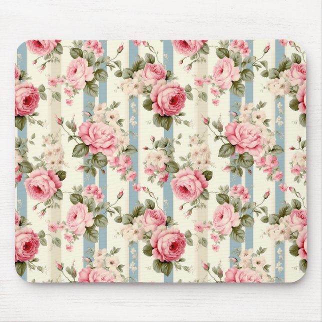 Shabby Chic Vintage Roses Mouse Pad (Front)