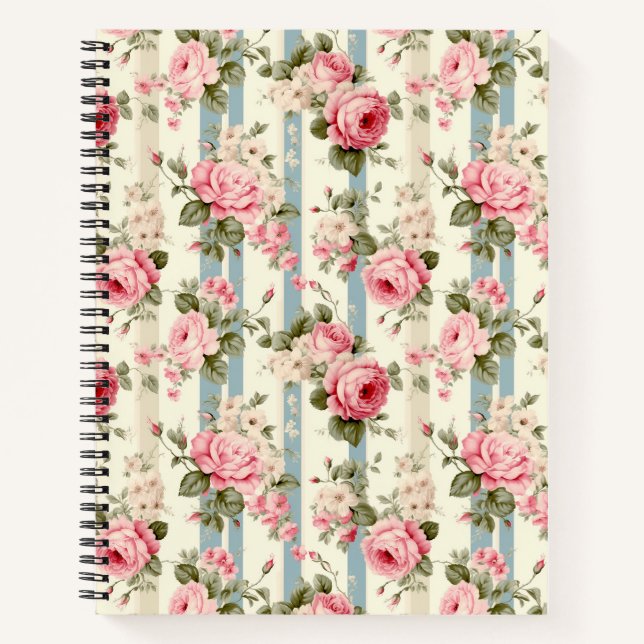 Shabby Chic Vintage Roses Notebook (Front)