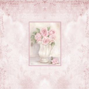 Shabby Chic Vintage Vase with Roses