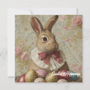 Shabby Chic Vintage Victorian Easter rabbit Holiday Card