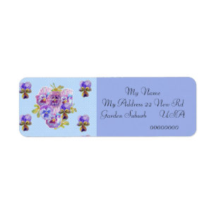 Shabby Chic Viola Flower Return Address Labels