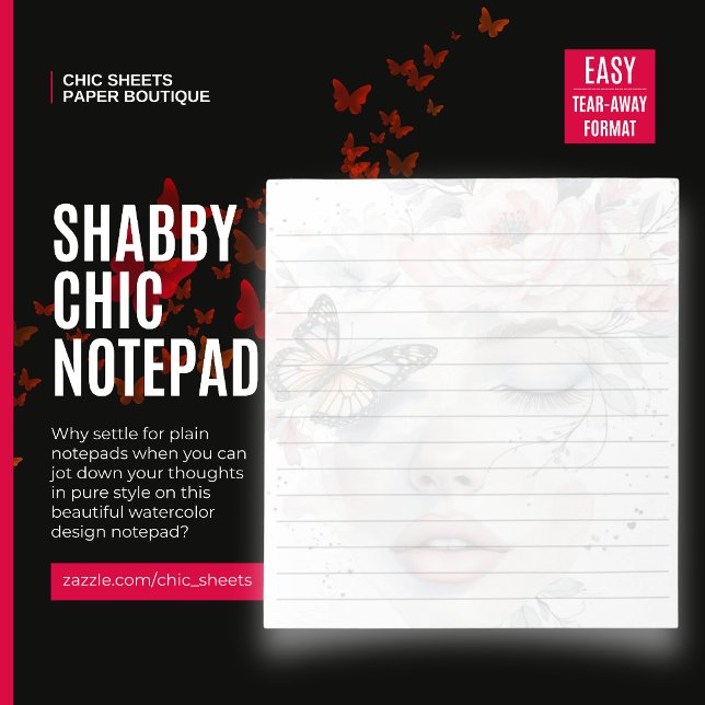 Shabby Chic Watercolor Artistry Design Notepad (Creator Uploaded)