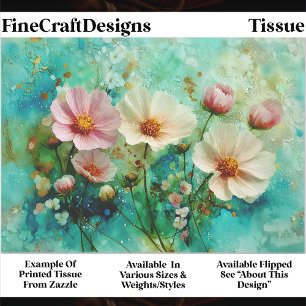 Shabby Chic Watercolor Floral Panel FB1L Decoupage Tissue Paper