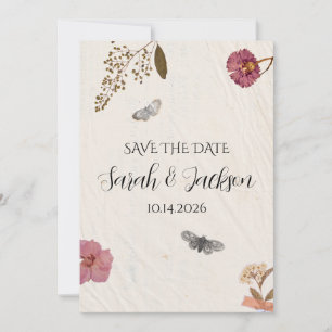 Shabby Chic Wedding Pressed Flowers Save The Date