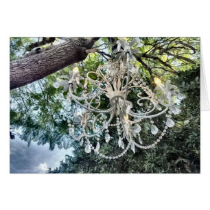 Shabby Chic White Crystal Chandelier