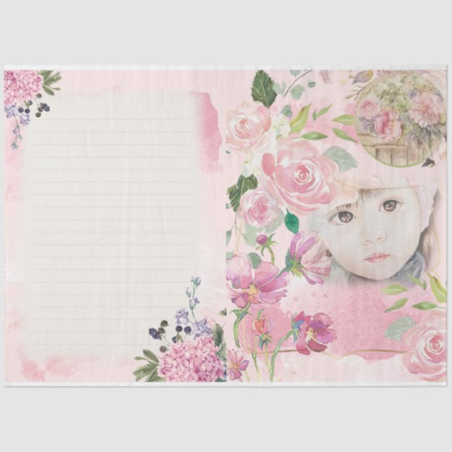 Shabby Chic Writing Series Design 1 Tissue Paper (Front)