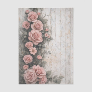 Shabby Climbing Pale Pink Roses FD9L Decoupage Tissue Paper