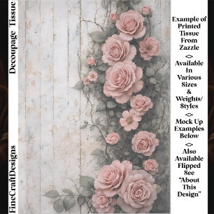 Shabby Climbing Pale Pink Roses FD9R Decoupage Tissue Paper