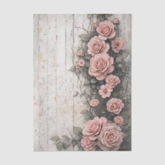 Shabby Climbing Pale Pink Roses FD9R Decoupage Tissue Paper