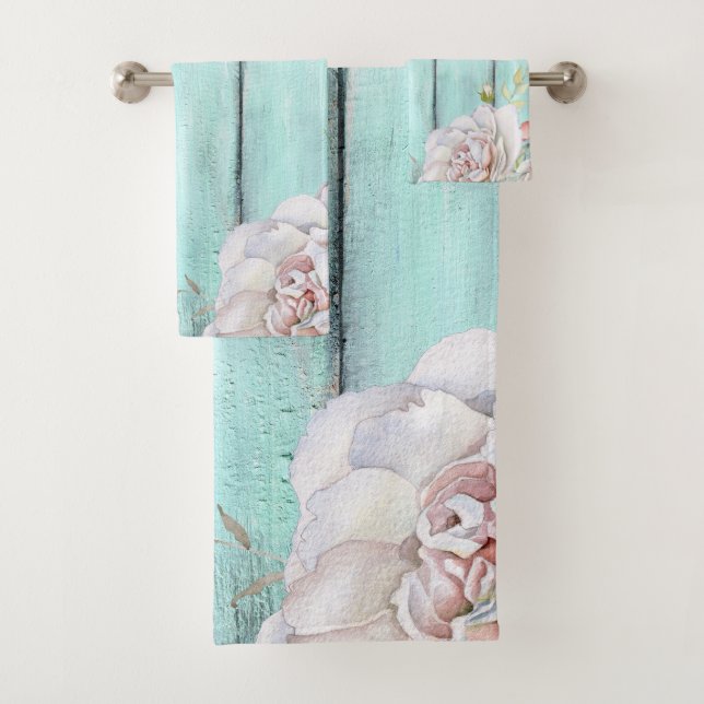Shabby Country Chic Bathoom Towel Set (Insitu)