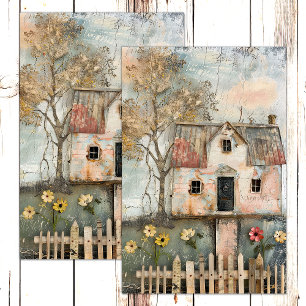 SHABBY COUNTRY FARMHOUSE MIXED MEDIA DECOUPAGE TISSUE PAPER