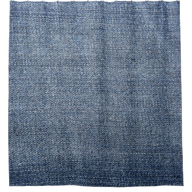 Shabby denim: blue jeans texture shower curtain (Front)