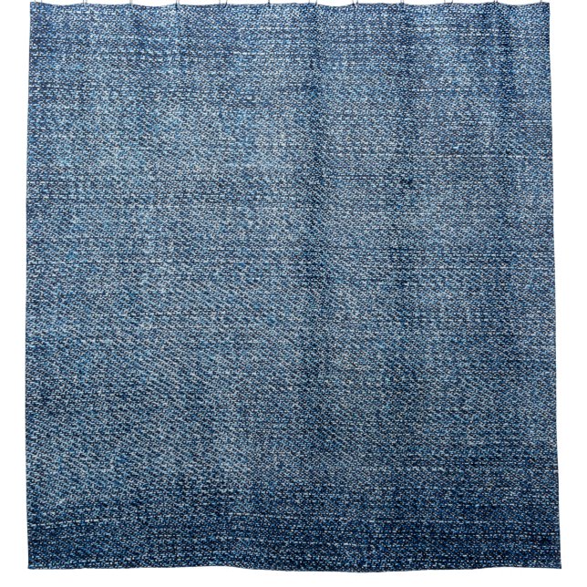Shabby denim texture for background. Blue jeans Shower Curtain (Front)