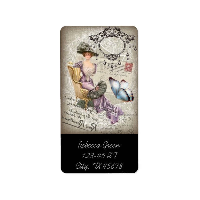 shabby elegance chandelier Vintage victorian Label (Front)